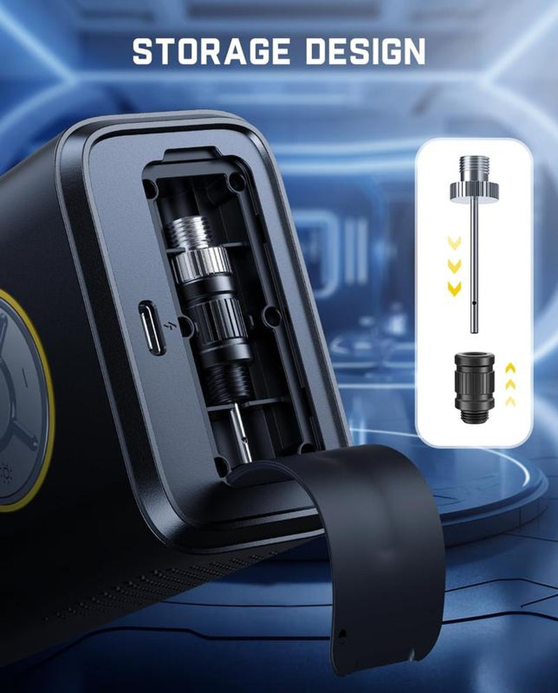 Tiremaster Portable Tire Inflator – Smart ON/OFF Hose Design for Effortless Inflation Anywhere