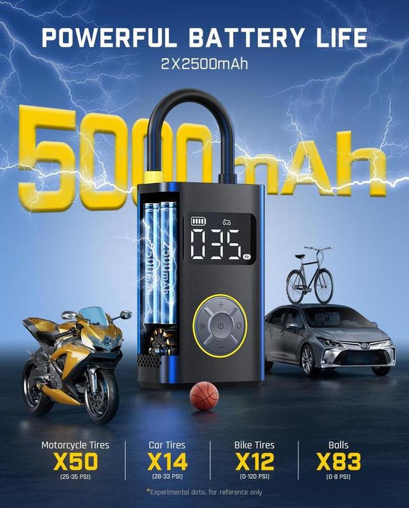Tiremaster Portable Tire Inflator – Smart ON/OFF Hose Design for Effortless Inflation Anywhere